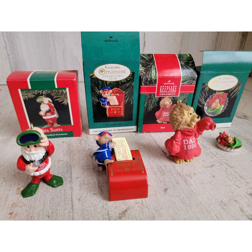 Hallmark unique animal Santa ornament Xmas mini scuba‎ mail